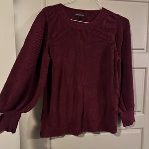 Banana Republic Burgundy Ribbed Crew Neck Sweater Size Large